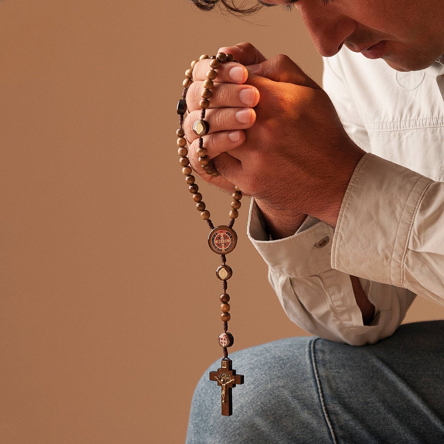 St Benedict Wooden Rosary