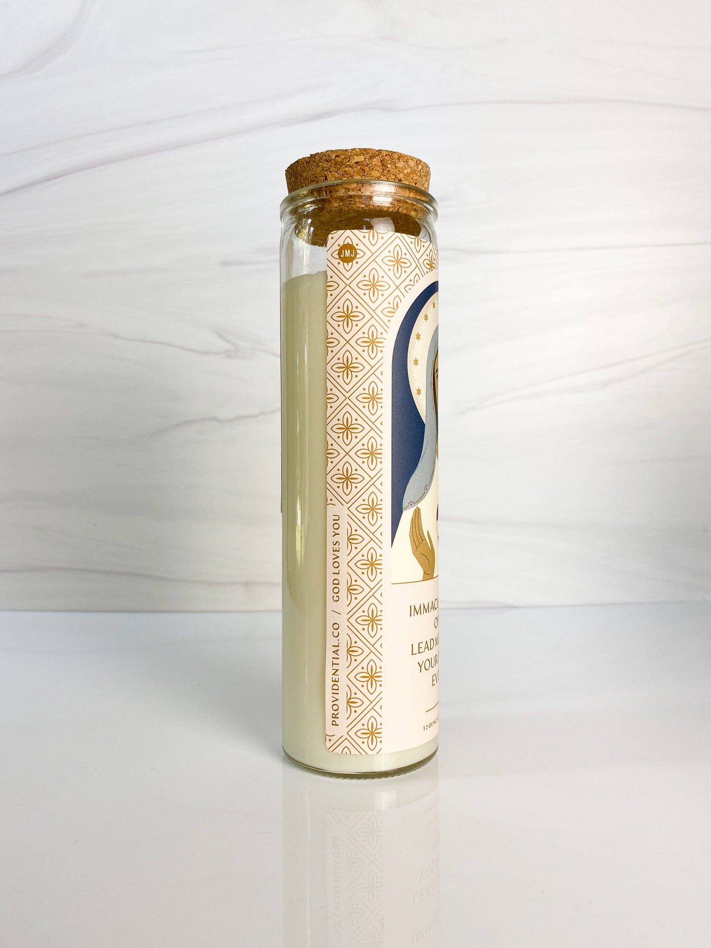 Candle: Immaculate Heart of Mary Votive: Coconut Soy – Rose Petals