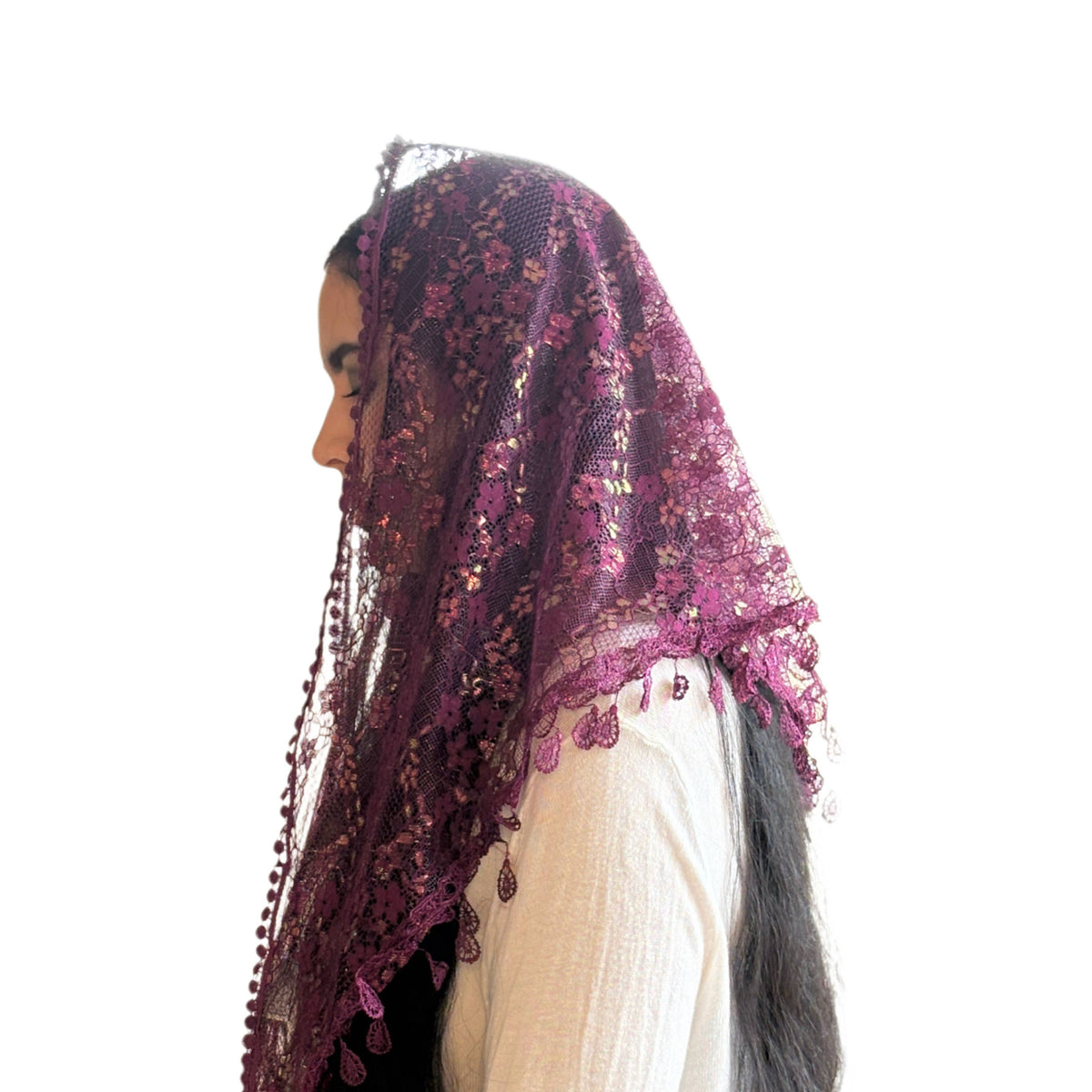 Veil ~ St. Kateri - PURPLE IRIDESCENCE