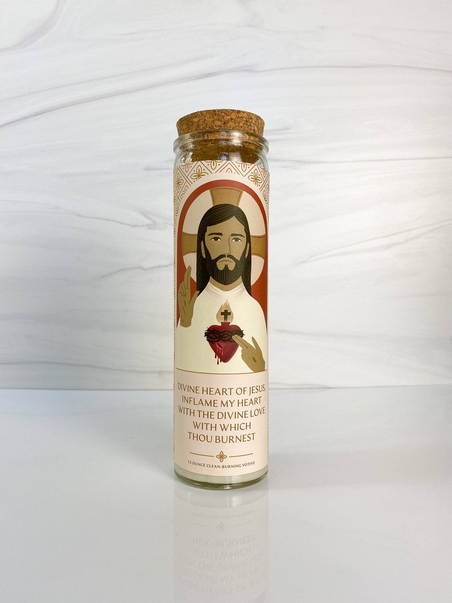 “Smells like a prayer” Candle: Sacred Heart of Jesus Votive: Coconut Soy – Chrism