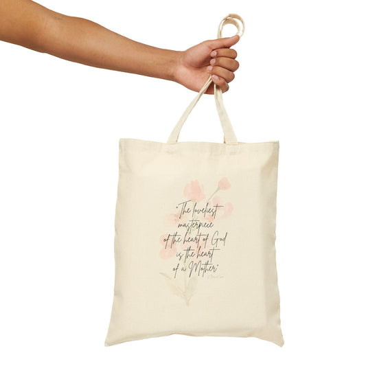 Cotton Canvas Tote Bag - St Theresa Quote on Motherhood