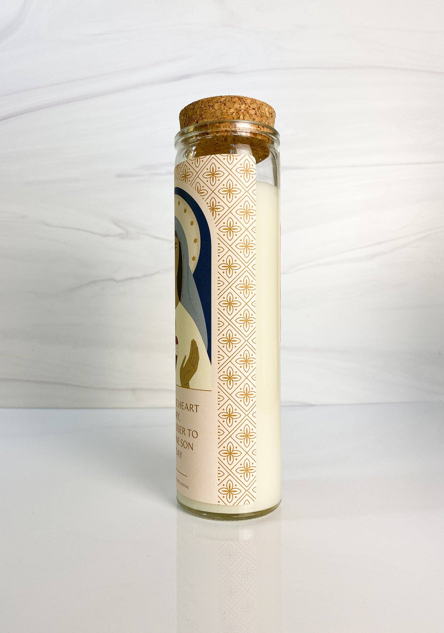 Candle: Immaculate Heart of Mary Votive: Coconut Soy – Rose Petals