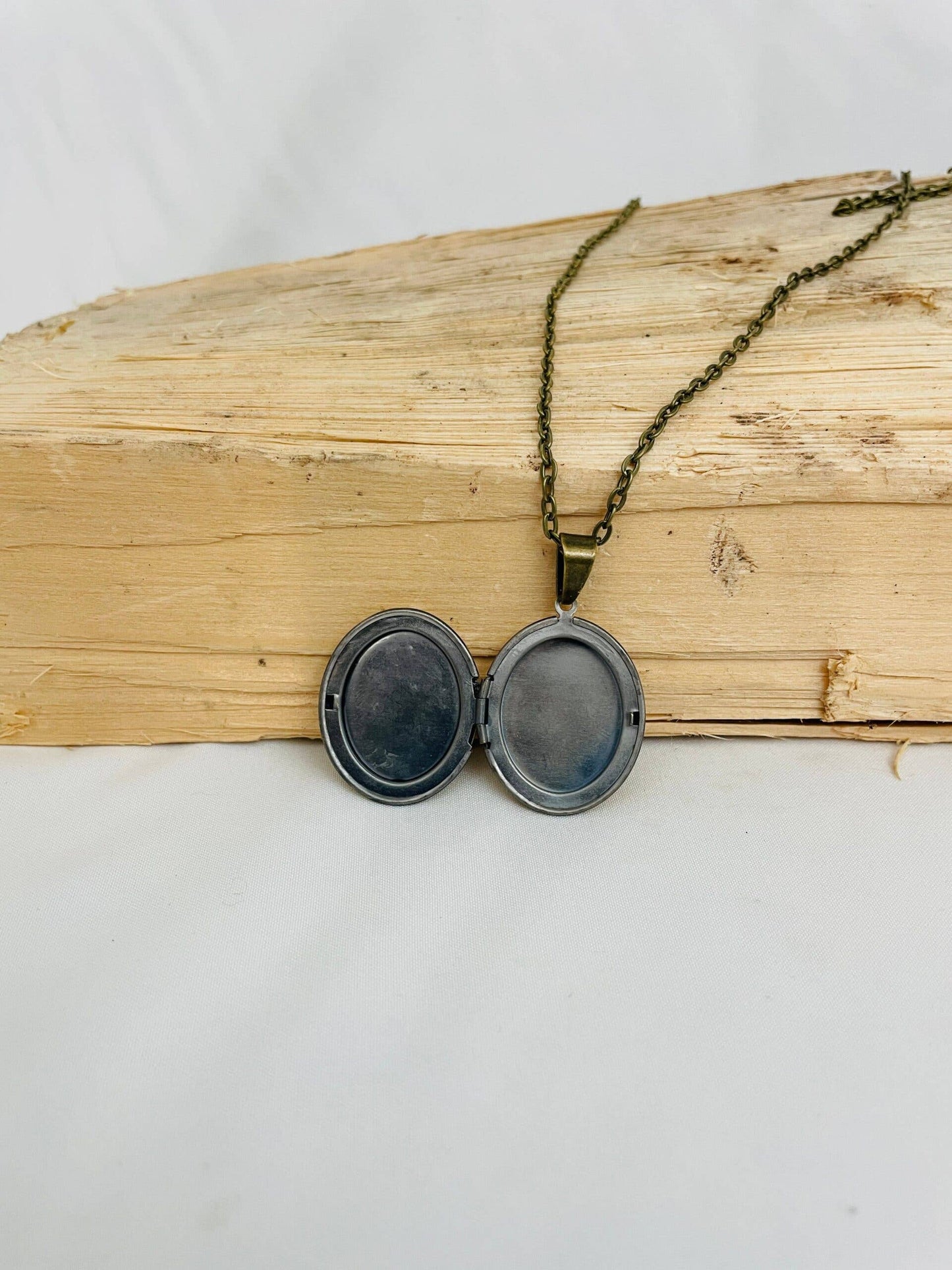 ST MICHAEL BRONZE Locket w/chain   (1.25" X 1")