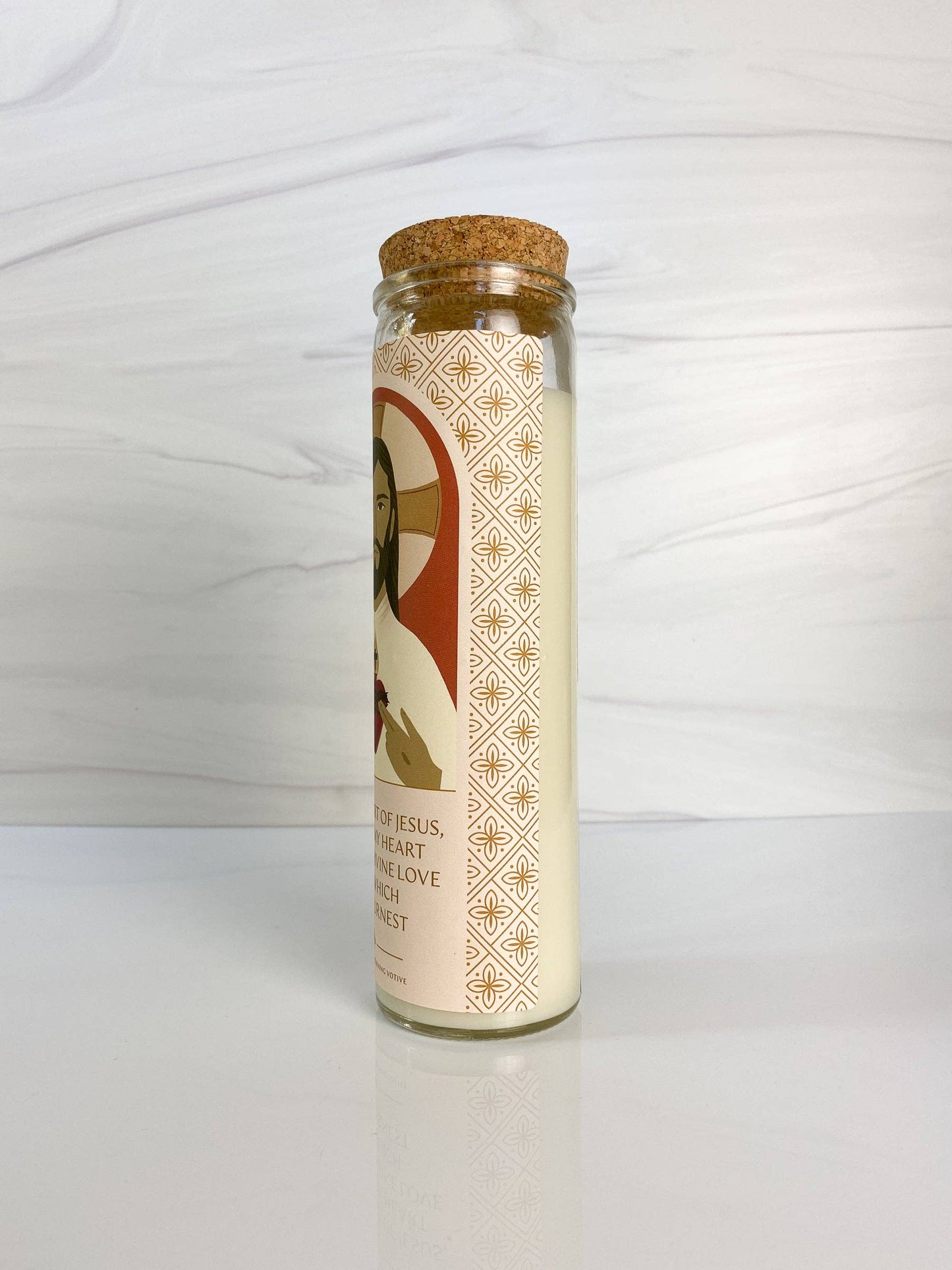 “Smells like a prayer” Candle: Sacred Heart of Jesus Votive: Coconut Soy – Chrism