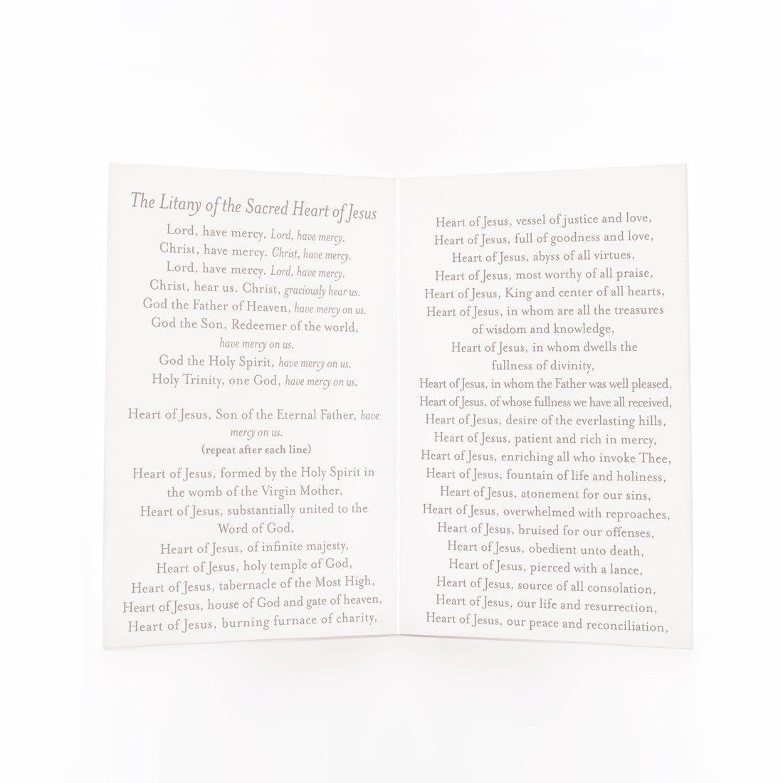 Litany of the Sacred Heart of Jesus | Beige