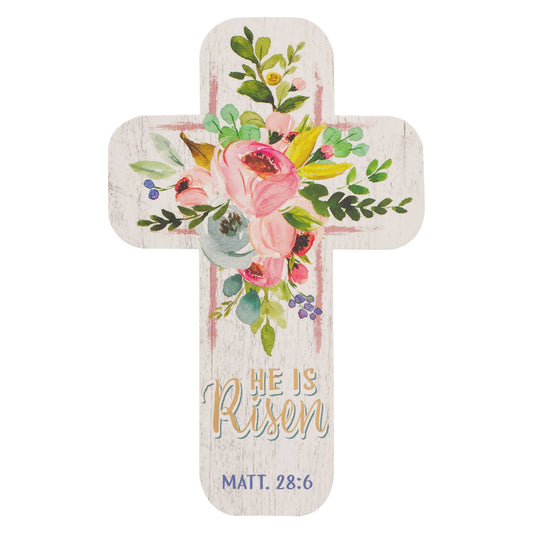 Cross Bookmark Floral He is Risen Matt. 28:6