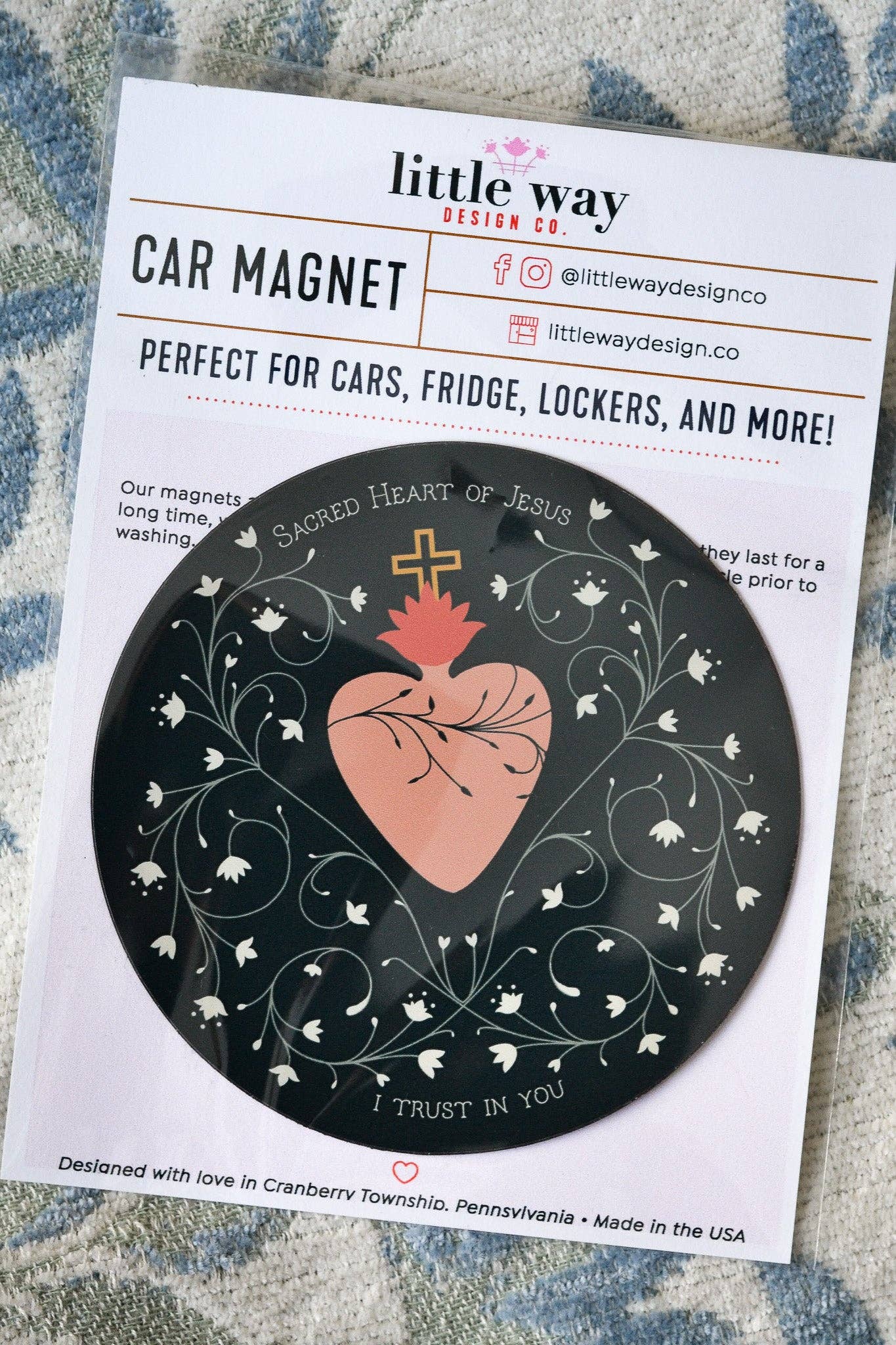 Sacred Heart Catholic Car Magnet