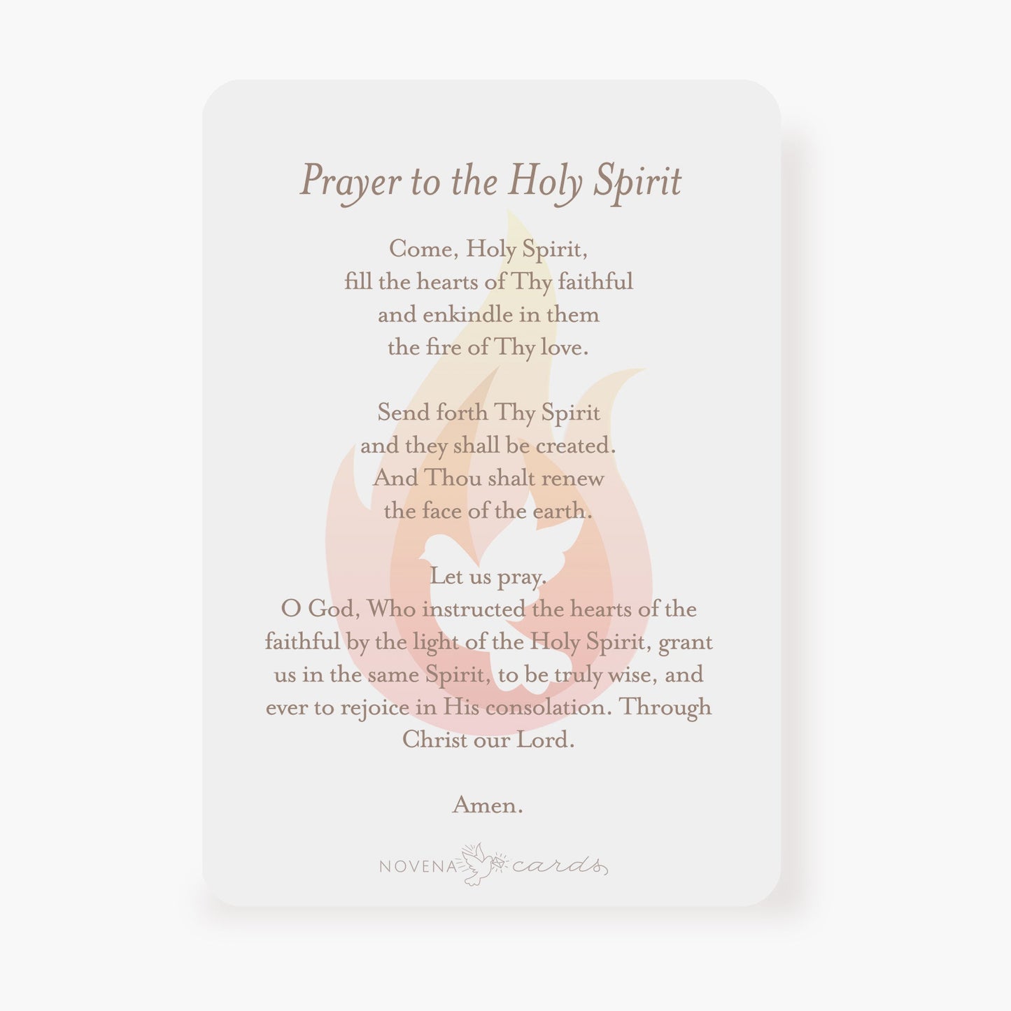 Holy Spirit Prayer Card | Window | Beige
