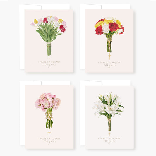 Rosary Card | Mixed Set | Bouquet | 4 Pack