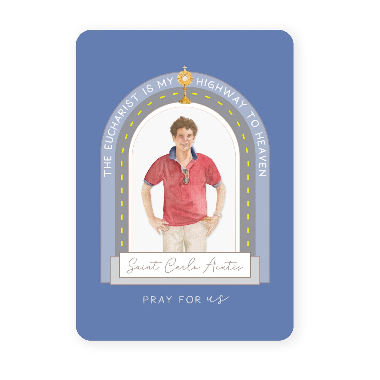 St. Carlo Acutis Prayer Card | Blue