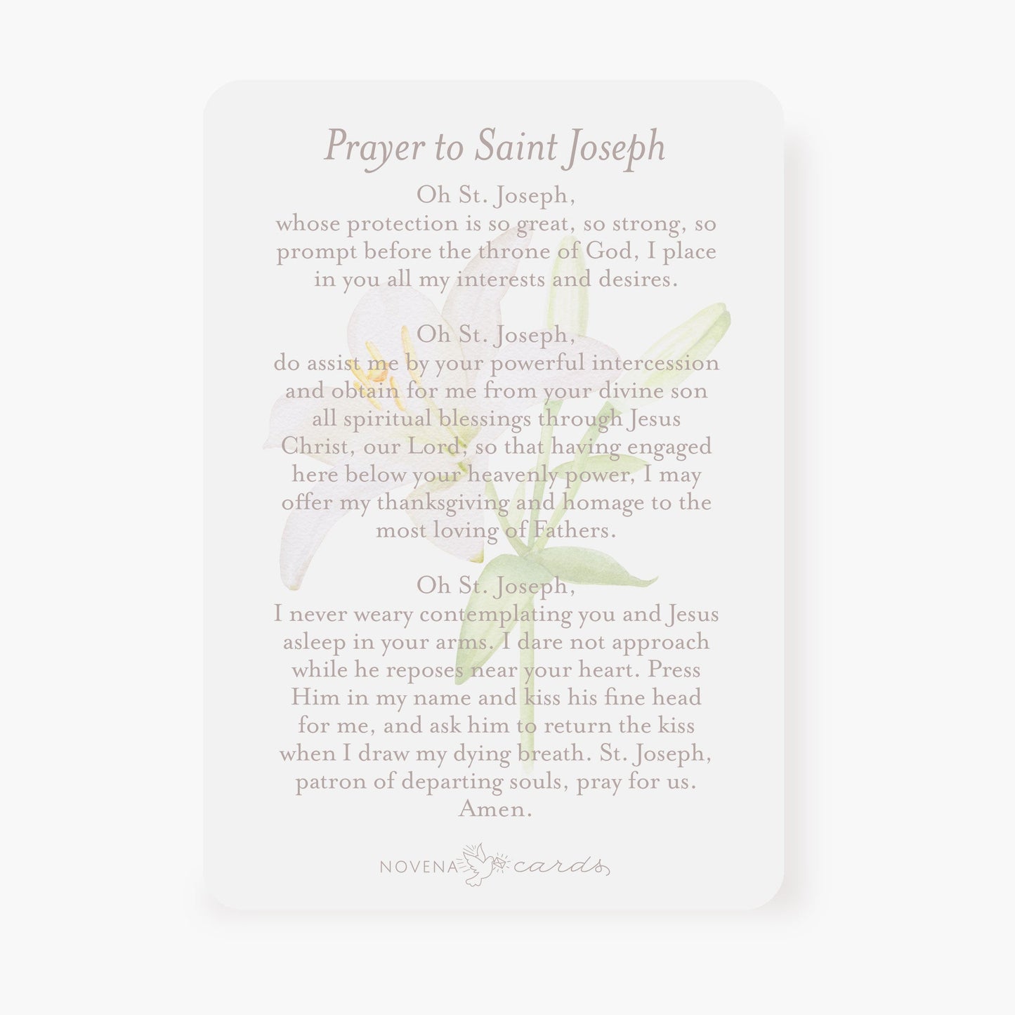 St. Joseph Prayer Card | Mint Green