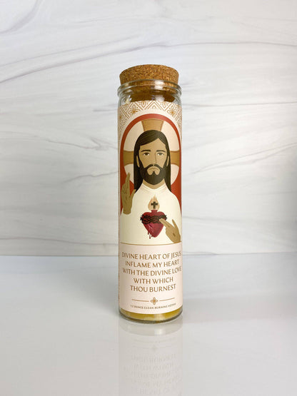“Smells like a prayer” Candle: Sacred Heart of Jesus Votive: Coconut Soy – Chrism