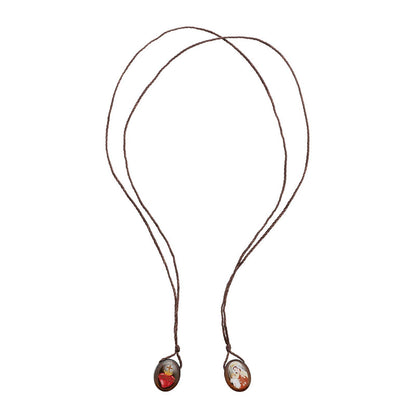 Child's Scapular Sacred Heart + Lady Mt. Carmel (Wooden SM)