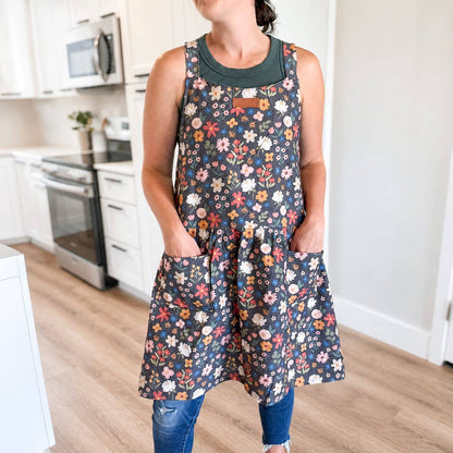 Black Floral Catholic Christian Bible Scripture Apron