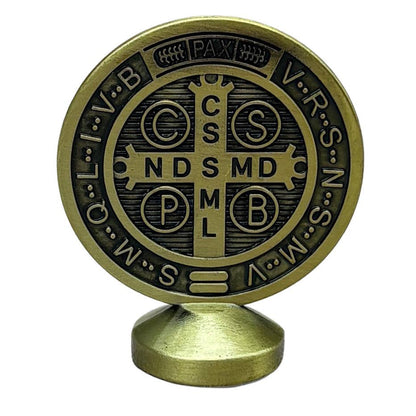 St. Benedict Medal Statuette Chrome   2.25”