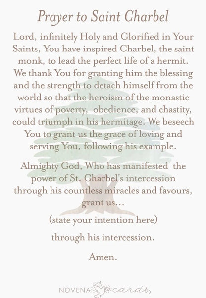 St. Charbel Prayer Card