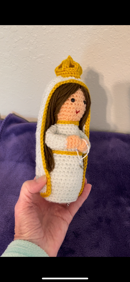Crocheted Our Lady of Fatima doll