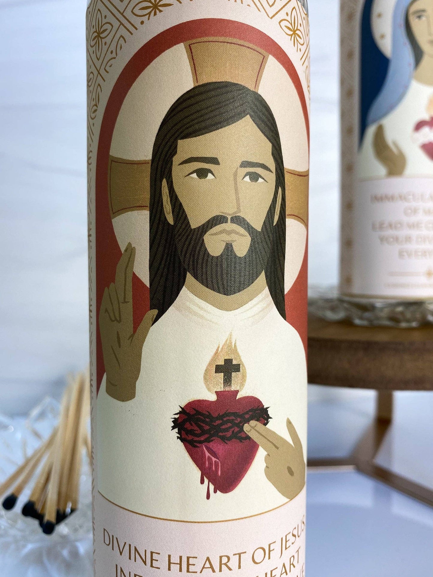 “Smells like a prayer” Candle: Sacred Heart of Jesus Votive: Coconut Soy – Chrism