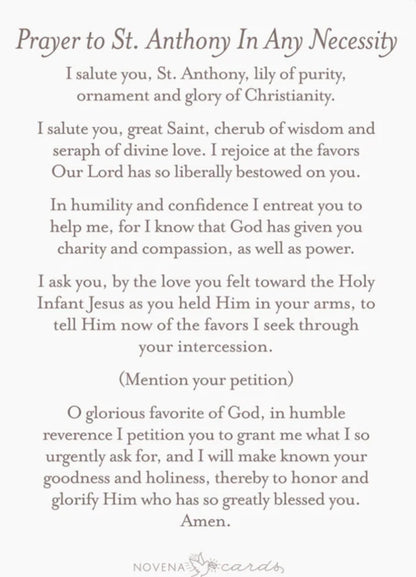 St. Anthony Prayer Card