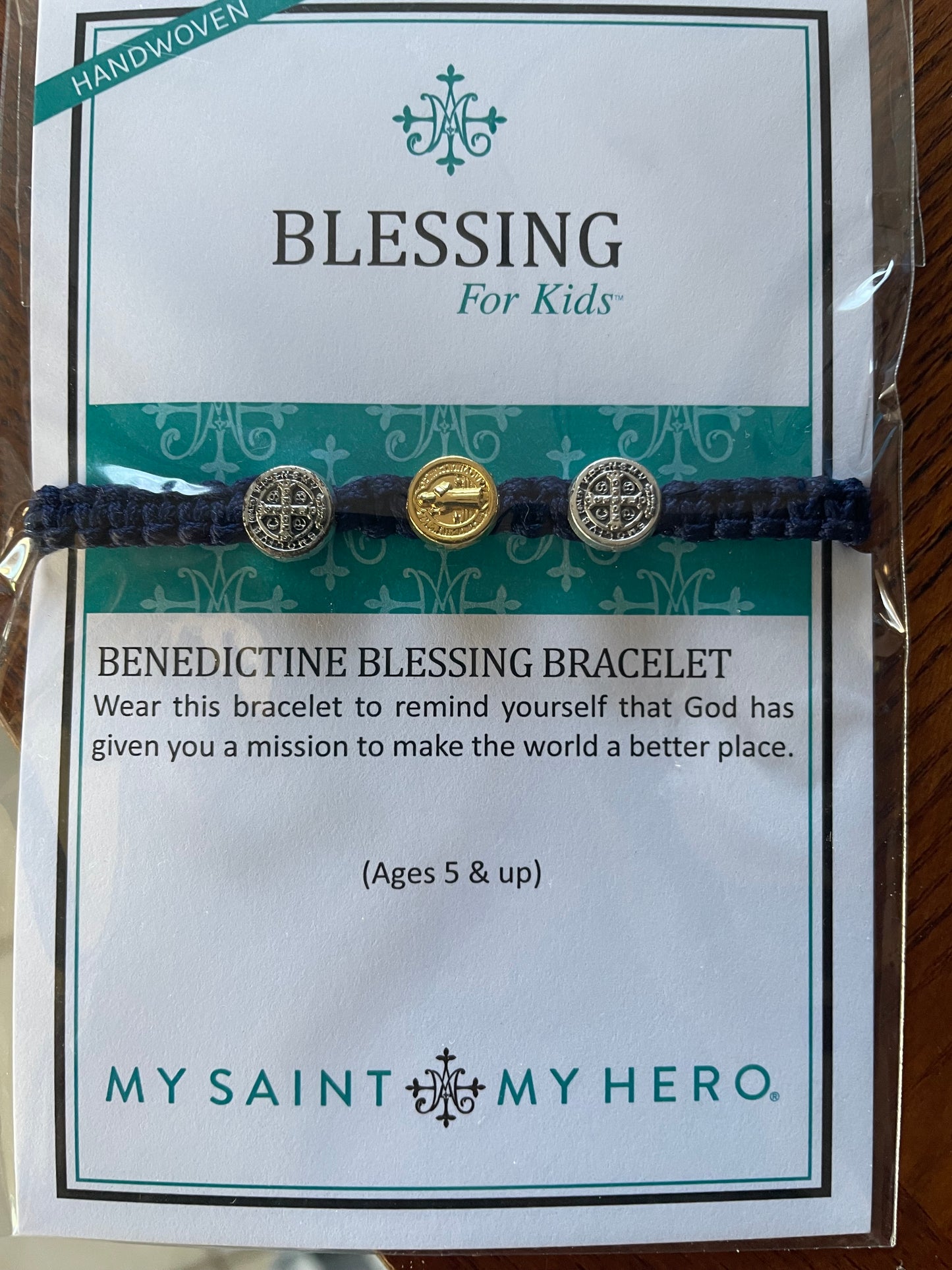 Blessing Bracelet Navy Benedictine Bracelet for Kids