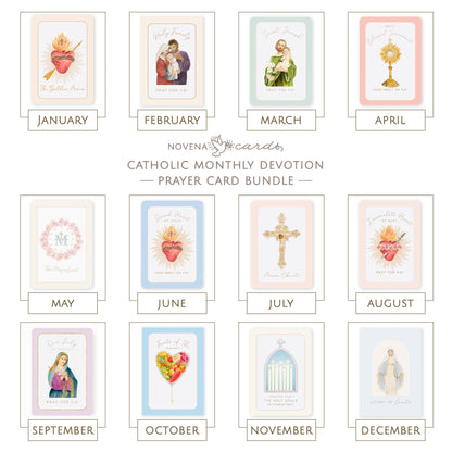Catholic Monthly Devotion Prayer Card Bundle