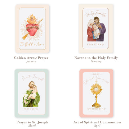 Catholic Monthly Devotion Prayer Card Bundle