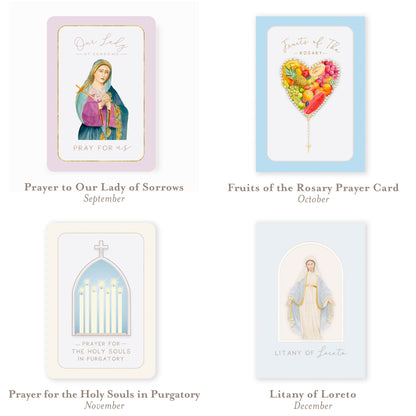 Catholic Monthly Devotion Prayer Card Bundle