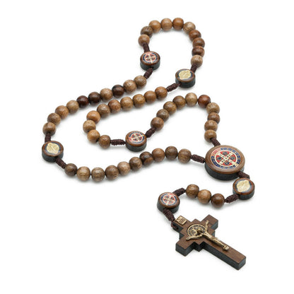 St Benedict Wooden Rosary  