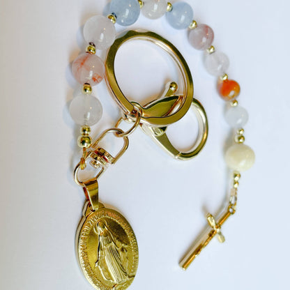 Rosary Decade Charm Keychain