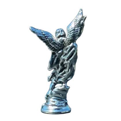 Back of Metallic Michael the Archangel on a white background
