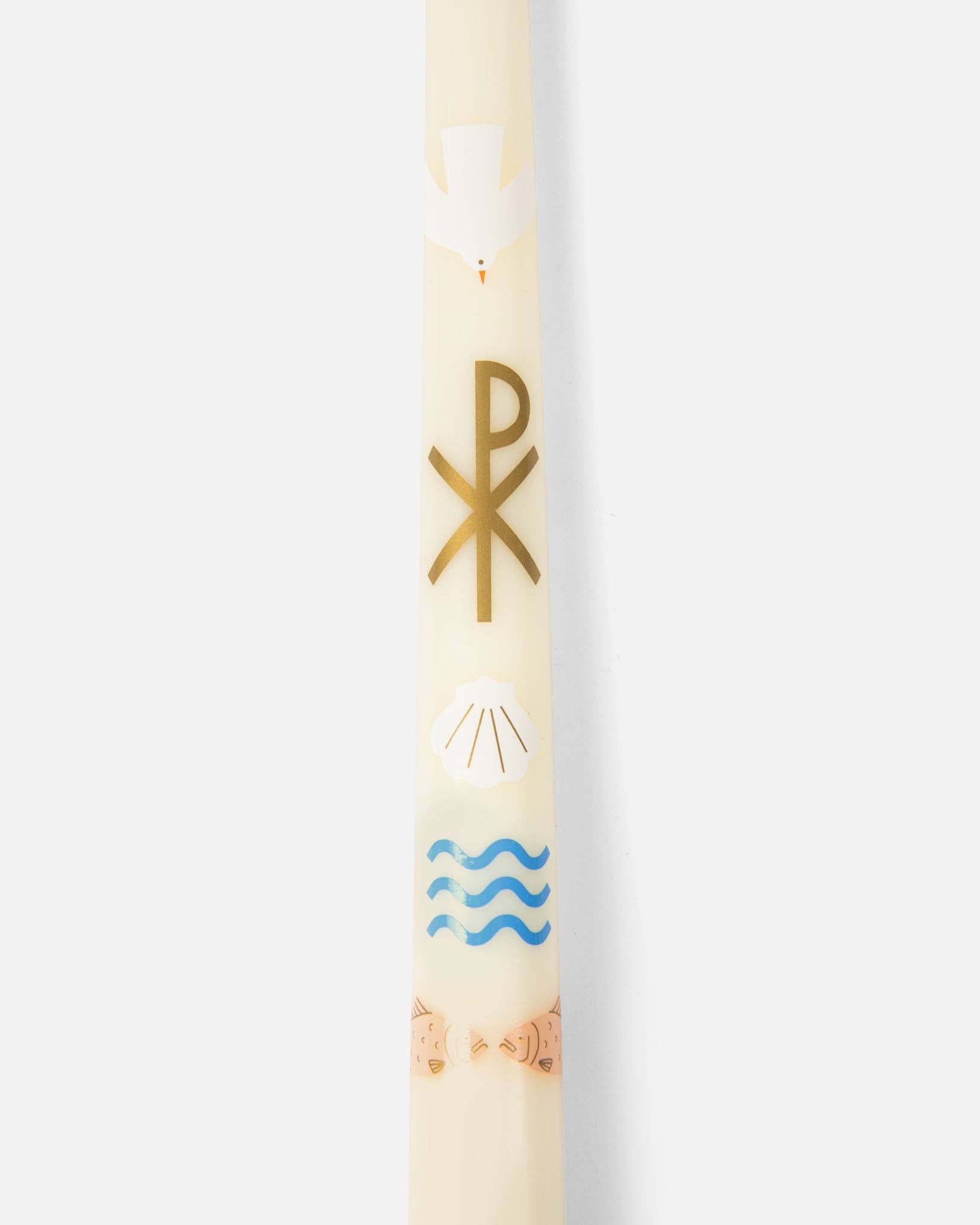 Candle with symbols on a white background