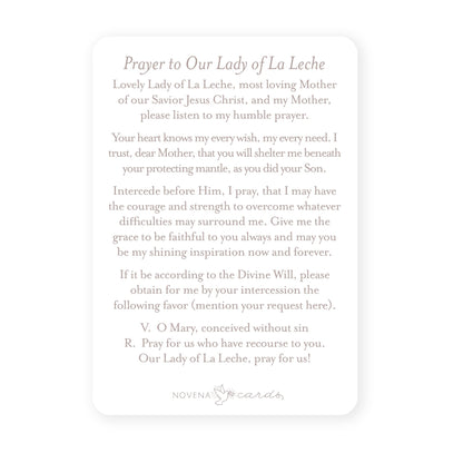 Our Lady of La Leche Prayer Card | Pray for Us