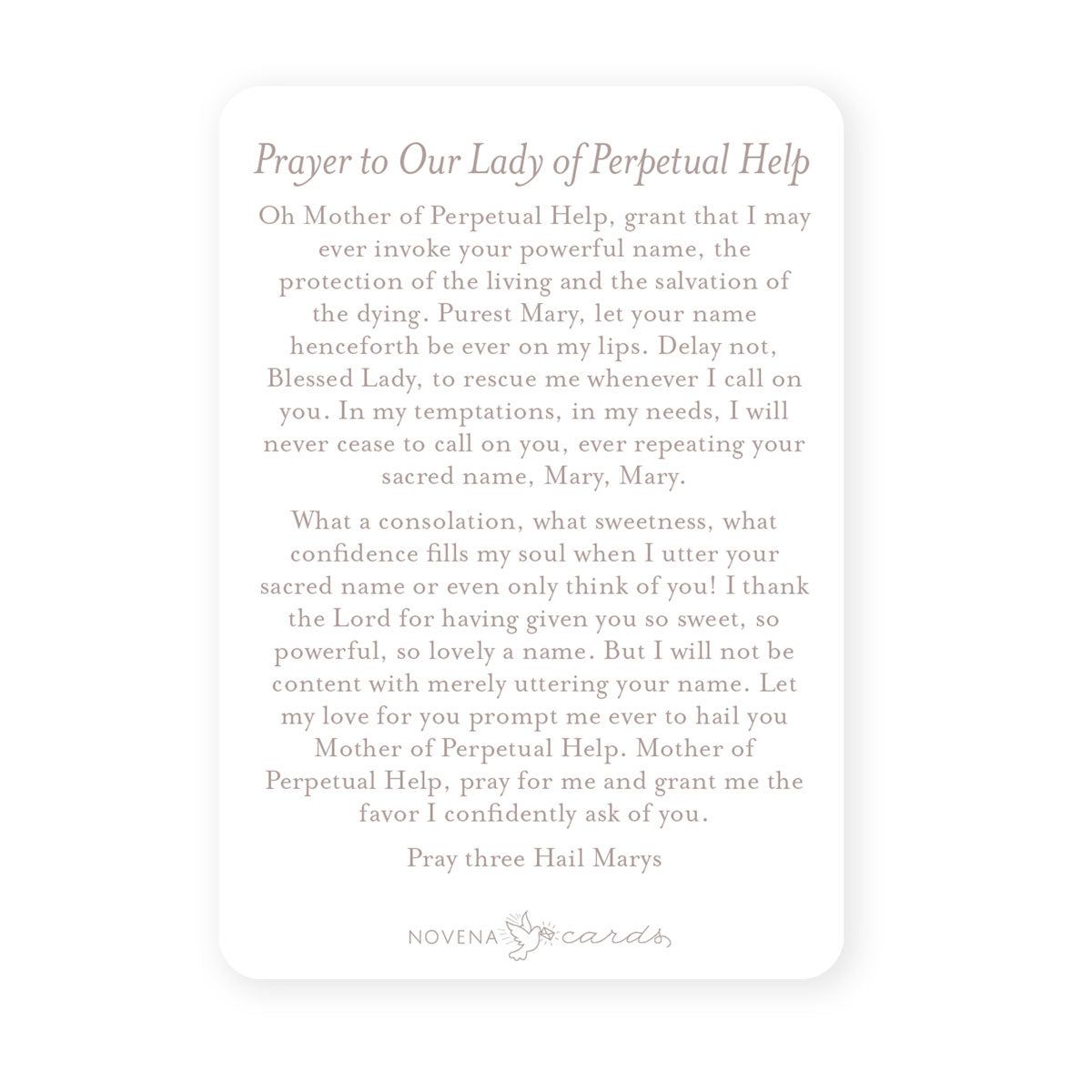 Our Lady of Perpetual Help Prayer Card | Mint Green