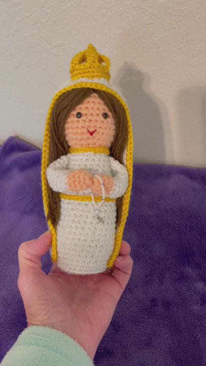 Crocheted Our Lady of Fatima doll