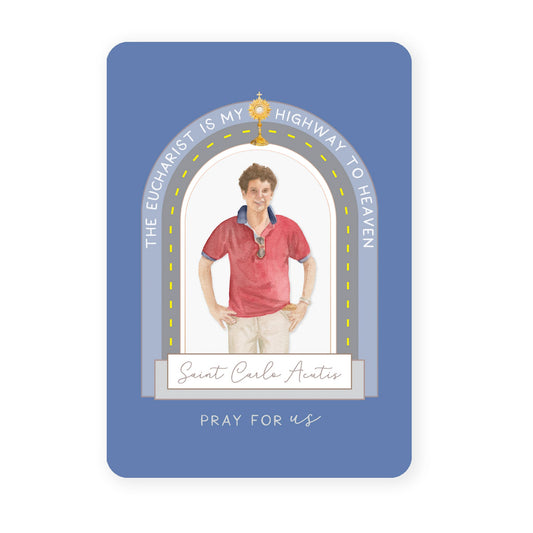 St. Carlo Acutis Prayer Card | Blue