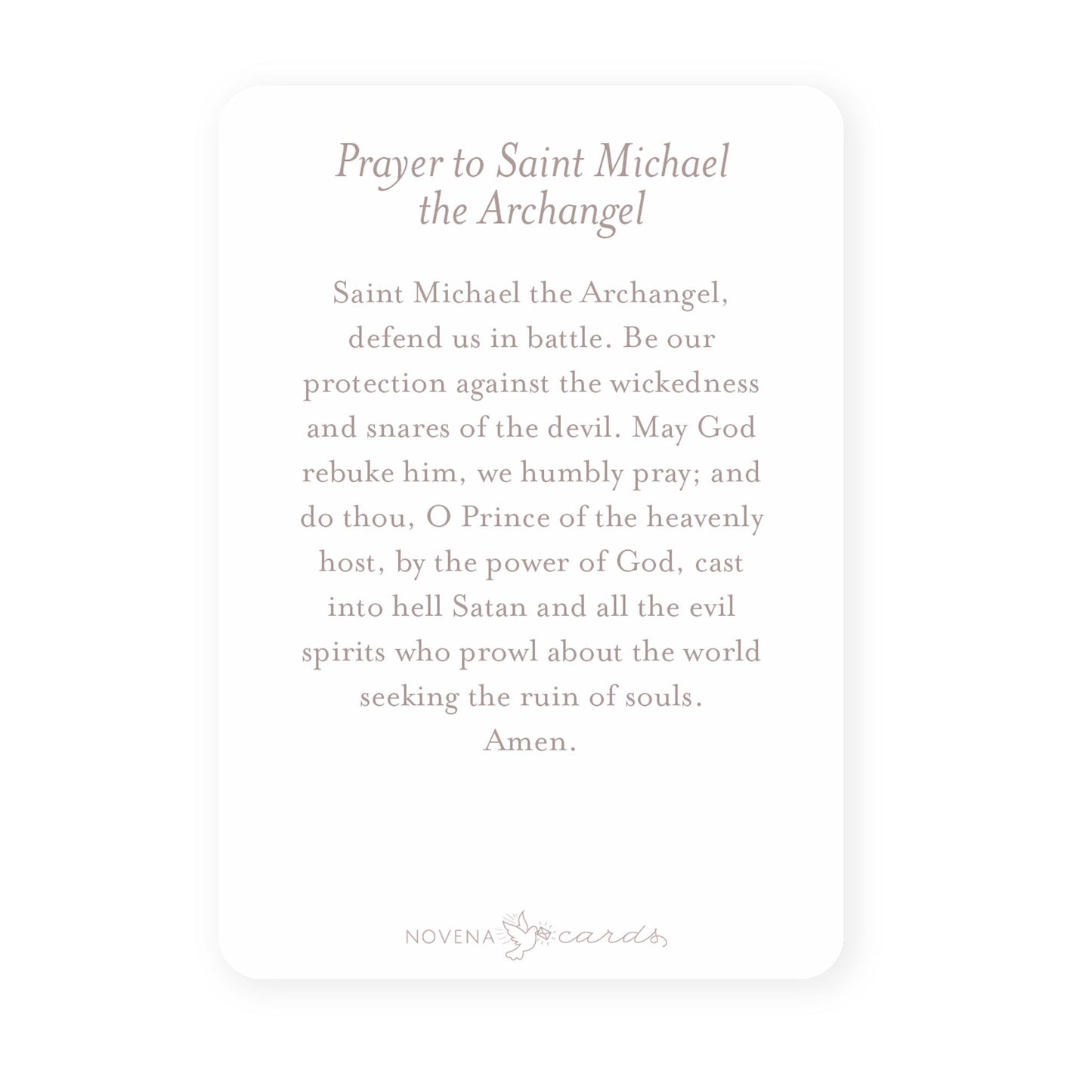 St. Michael the Archangel | Pray for Us |  Prayer Card