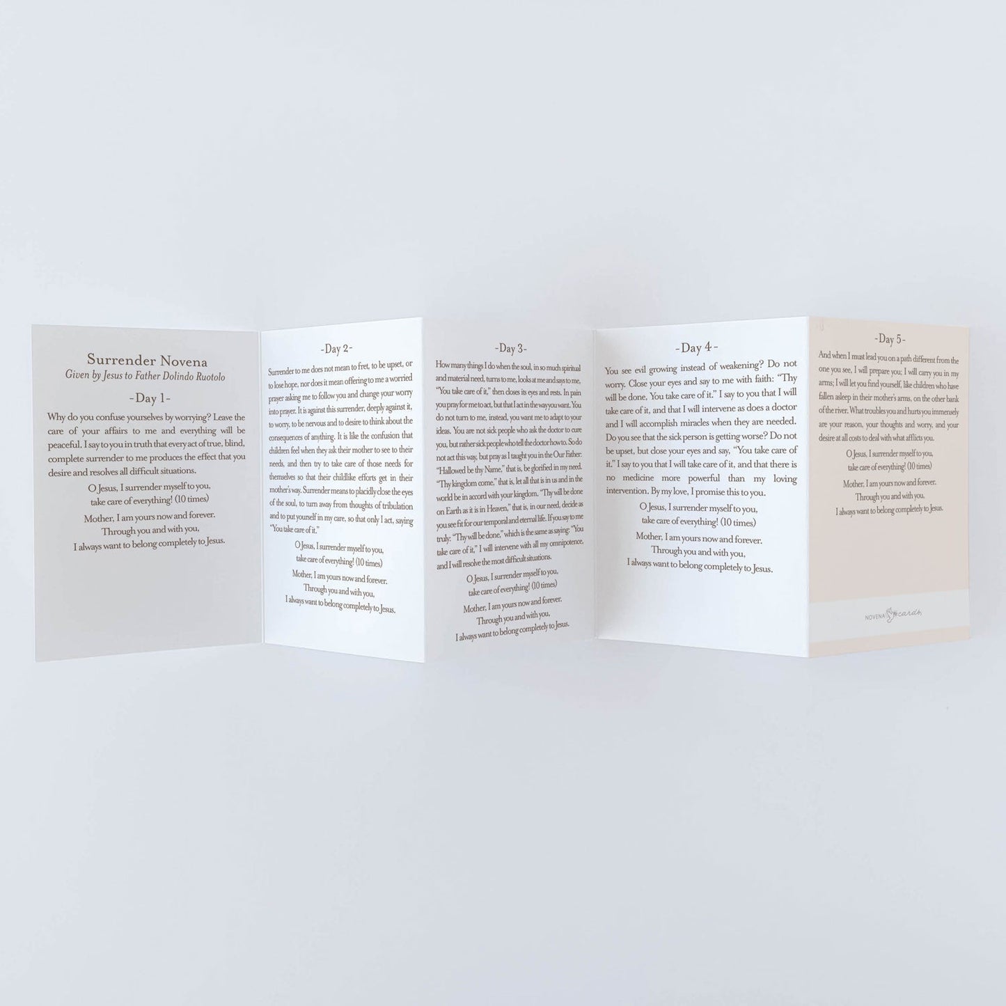 Surrender Novena Prayer Card | Beige